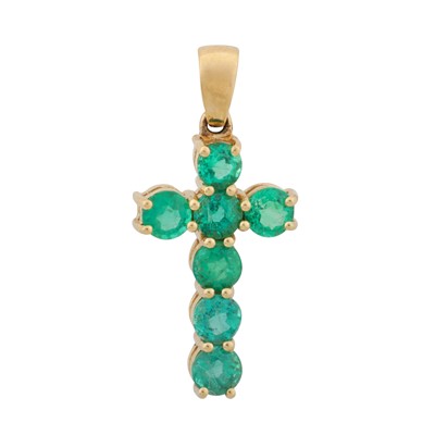 Lot 230 - An emerald cross pendant