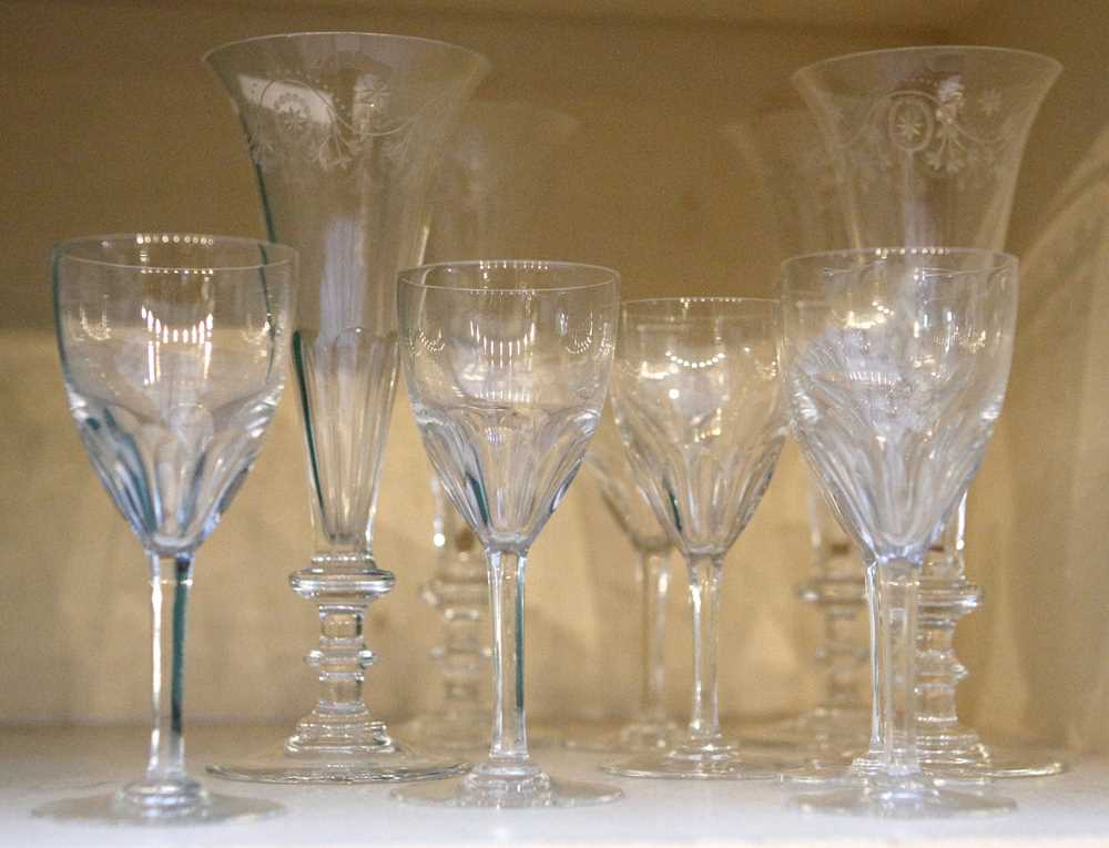 Lot 582 A Set Of Six Baccarat Wine Glasses And A Set