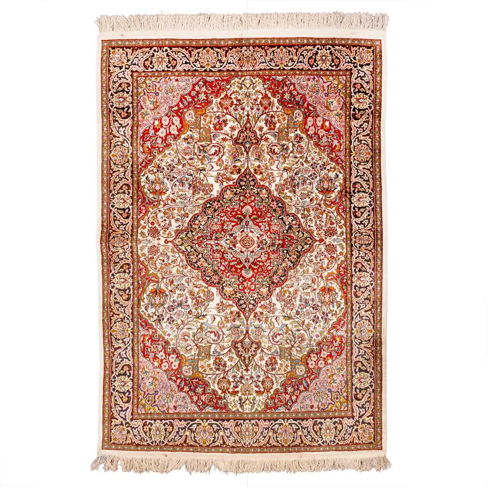 Lot 43 - A very fine silk Kashmir large rug, North India