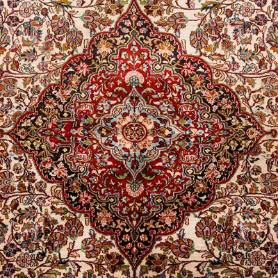 Lot 43 - A very fine silk Kashmir large rug, North India