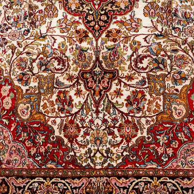Lot 43 - A very fine silk Kashmir large rug, North India