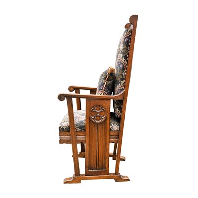 Lot 8 - After Augustus Welby Northmore Pugin, a Victorian Gothic Revival Oak Armchair
