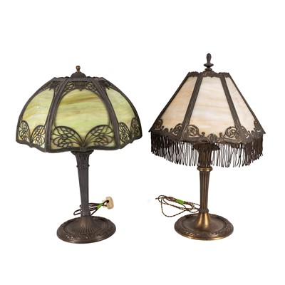 Lot 88 - A near pair of American Edward Miller & Co, Meriden, Connecticut model 1150 table lamps