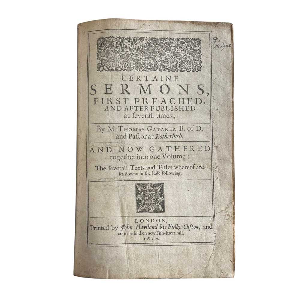 Lot 34 - Theology: Gataker (Thomas) and others