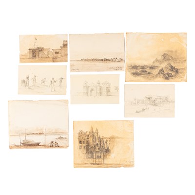 Lot 111 - Gray [Artist.] India. Album 40 original drawings. 1858 - 1862.
