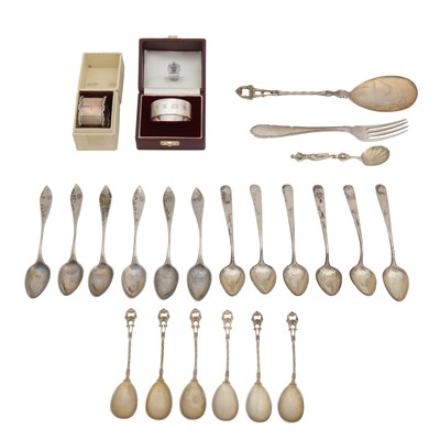 Lot 509 - A mixed group of German and Austrian silver flatware