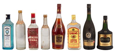Lot 335 - Mixed Cognac, Vodka and Gin - 8 bottles