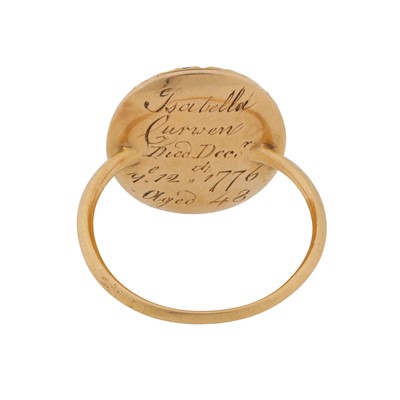 Lot 1 - An enamel and pearl ring