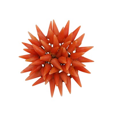 Lot 22 - A sea urchin coral brooch