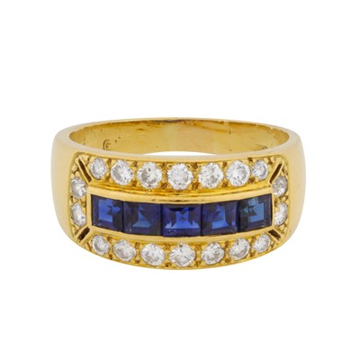 Lot 18 - A sapphire and diamond ring, circa 1987