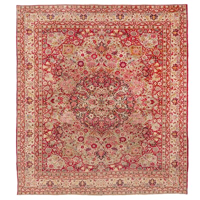 Lot 72 - A fine antique Kirman Laver carpet, south Persia