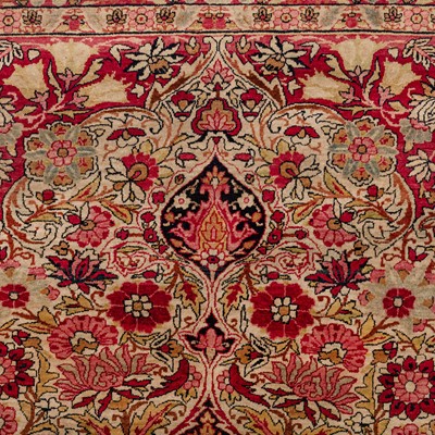 Lot 72 - A fine antique Kirman Laver carpet, south Persia