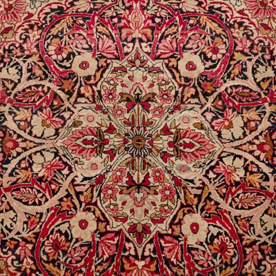 Lot 72 - A fine antique Kirman Laver carpet, south Persia