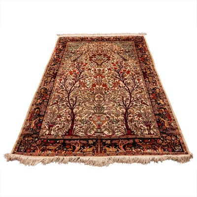 Lot 91 - A very fine silk Kashmir prayer rug, North India
