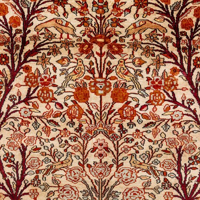 Lot 91 - A very fine silk Kashmir prayer rug, North India