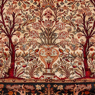 Lot 91 - A very fine silk Kashmir prayer rug, North India