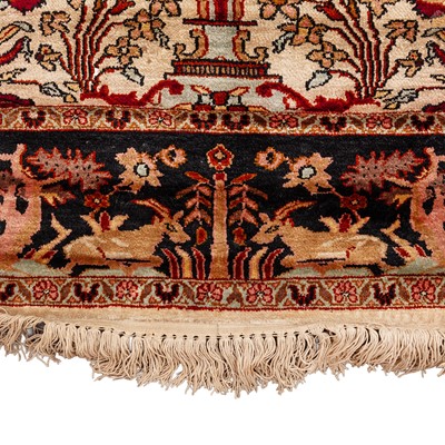 Lot 91 - A very fine silk Kashmir prayer rug, North India