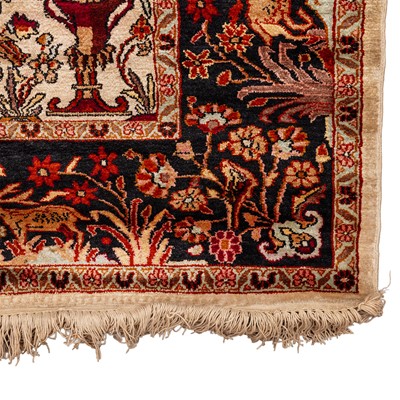 Lot 91 - A very fine silk Kashmir prayer rug, North India