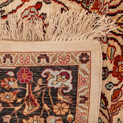 Lot 91 - A very fine silk Kashmir prayer rug, North India