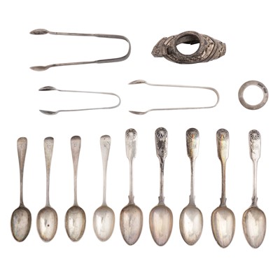 Lot 673 - A mixed group of sterling silver flatware