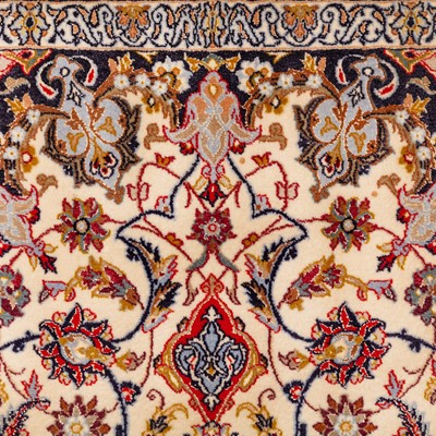 Lot 46 - An extremely fine, signed, part silk Isfahan rug, central Persia