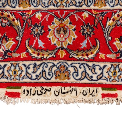 Lot 46 - An extremely fine, signed, part silk Isfahan rug, central Persia