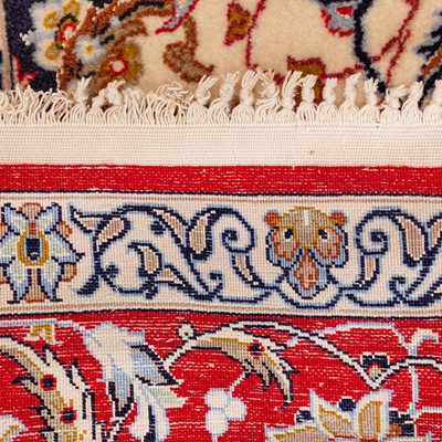 Lot 46 - An extremely fine, signed, part silk Isfahan rug, central Persia