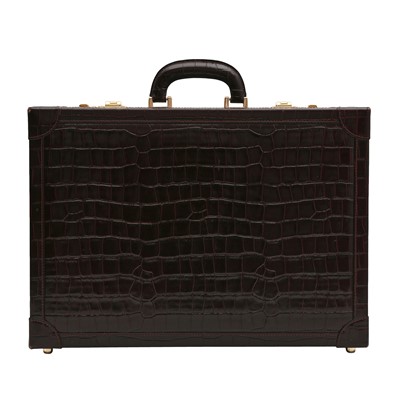 Lot 302 - Aspinal Burgundy Embossed Attache Case