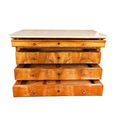 Lot 19 - Louis Philippe marble topped walnut commode circa 1850