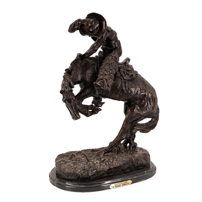 Lot 113 - After Frederic Remington (American, 1861-1909), bronze sculpture of 'The Rattlesnake'