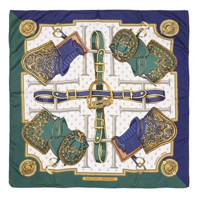 Lot 87 - Hermes 'Selles A Housse' Silk Scarf
