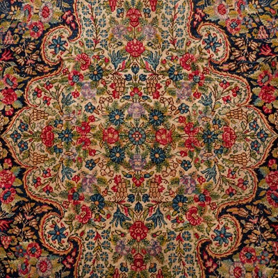 Lot 25 - A fine Kirman Laver carpet, south Persia