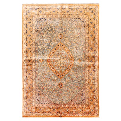 Lot 89 - An extremely fine and signed silk Qum rug, central Persia