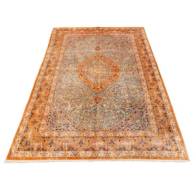 Lot 89 - An extremely fine and signed silk Qum rug, central Persia