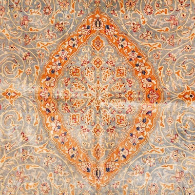 Lot 89 - An extremely fine and signed silk Qum rug, central Persia