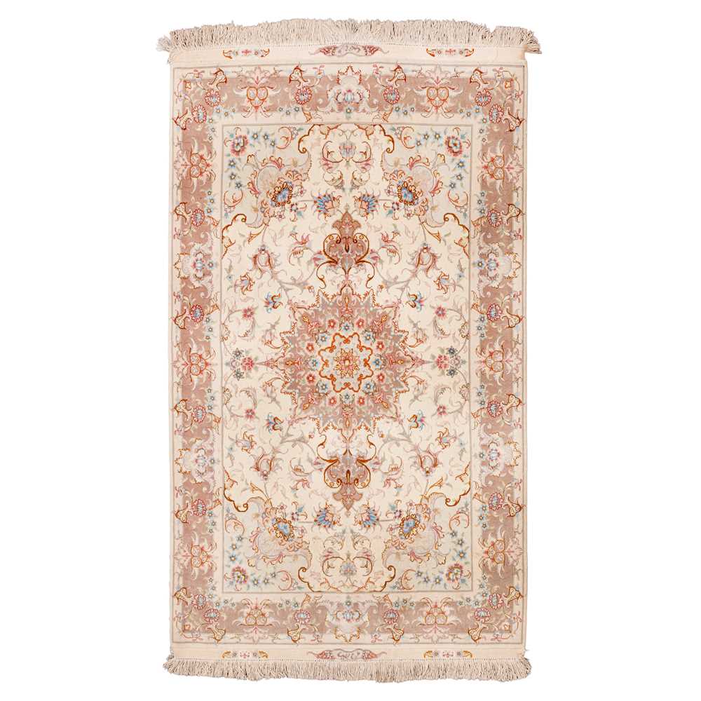 Lot 3 - A very fine part silk, signed Tabriz rug, north-west Persia