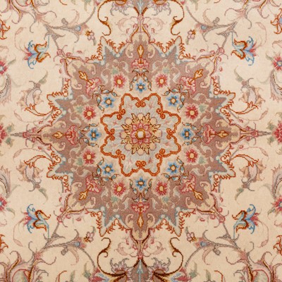 Lot 3 - A very fine part silk, signed Tabriz rug, north-west Persia