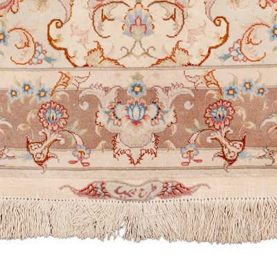 Lot 3 - A very fine part silk, signed Tabriz rug, north-west Persia