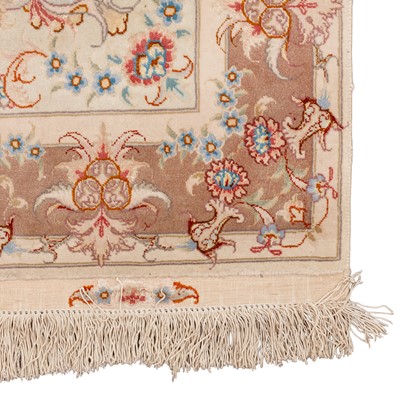 Lot 3 - A very fine part silk, signed Tabriz rug, north-west Persia
