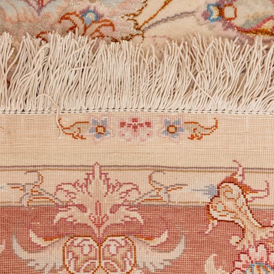 Lot 3 - A very fine part silk, signed Tabriz rug, north-west Persia