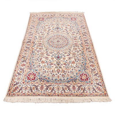 Lot 26 - An extremely fine part silk Nain rug, central Persia