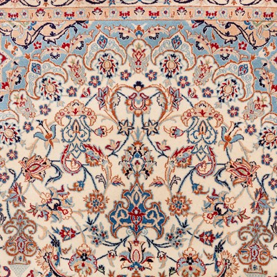 Lot 26 - An extremely fine part silk Nain rug, central Persia