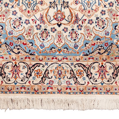Lot 26 - An extremely fine part silk Nain rug, central Persia