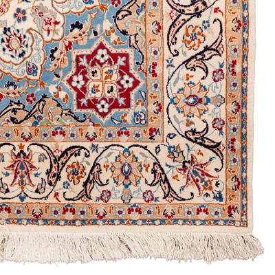 Lot 26 - An extremely fine part silk Nain rug, central Persia