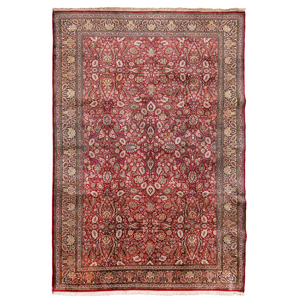Lot 27 - An extremely fine silk Indian carpet