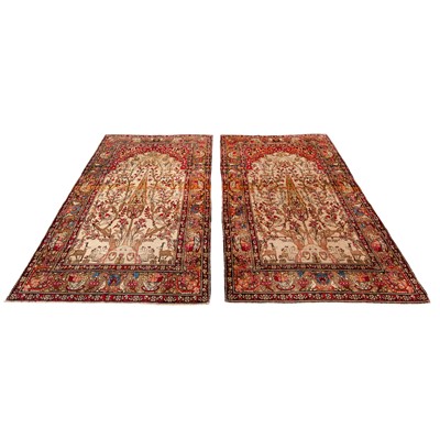 Lot 96 - A pair of fine antique Isfahan prayer rugs, central Persia