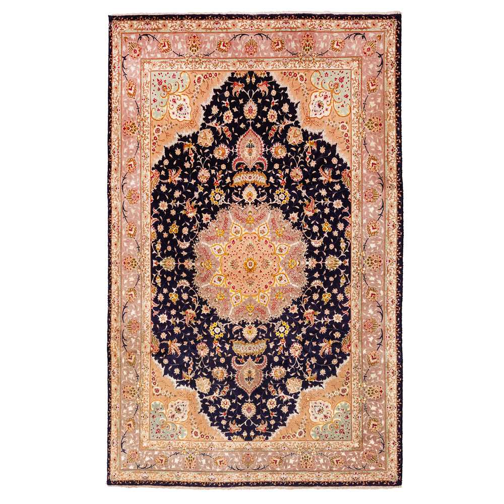 Lot 28 - A very fine pat silk Tabriz carpet, north-west Persia