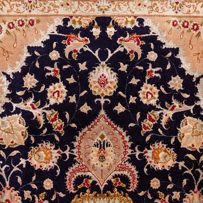 Lot 28 - A very fine pat silk Tabriz carpet, north-west Persia