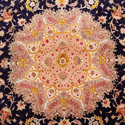 Lot 28 - A very fine pat silk Tabriz carpet, north-west Persia