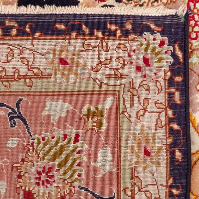 Lot 28 - A very fine pat silk Tabriz carpet, north-west Persia
